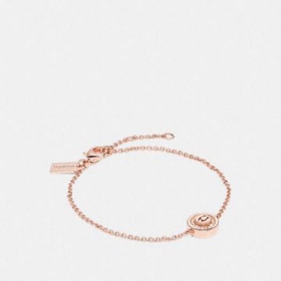 Coach RoseGold Pave pendant Bracelet- Authentic - Picture 2 of 5